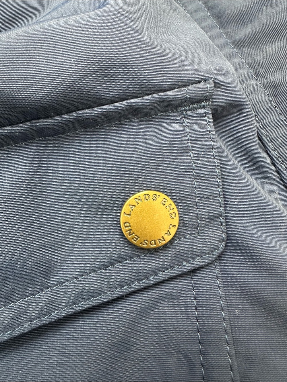 Lands' End Blue Squall Jacket Hooded Thermacheck Fleece Lined Parka XS 2-4 - Picture 15 of 15